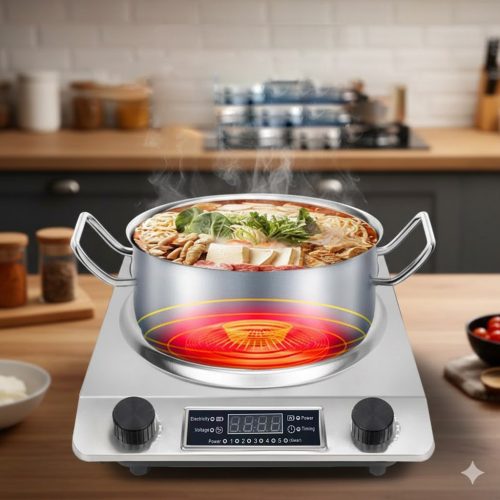 CityWok Hordozható Indukciós Főzőlap – 3000W, Érintőkijelző, Kompakt Rozsdamentes Acél Kivitel