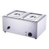 Elektromos ételmelegítő  melegentartó – 2 rekeszes, rozsdamentes acél
