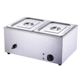   Elektromos ételmelegítő  melegentartó – 2 rekeszes, rozsdamentes acél