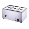 Elektromos ételmelegítő melegentartó – 3 rekeszes, rozsdamentes acél