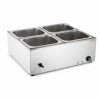 Elektromos ételmelegítő melegentartó – 4 rekeszes, rozsdamentes acél