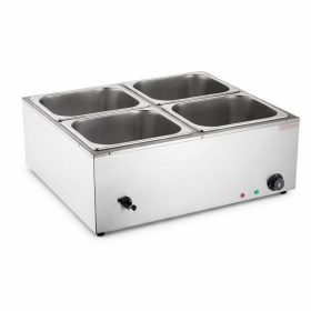   Elektromos ételmelegítő melegentartó – 4 rekeszes, rozsdamentes acél