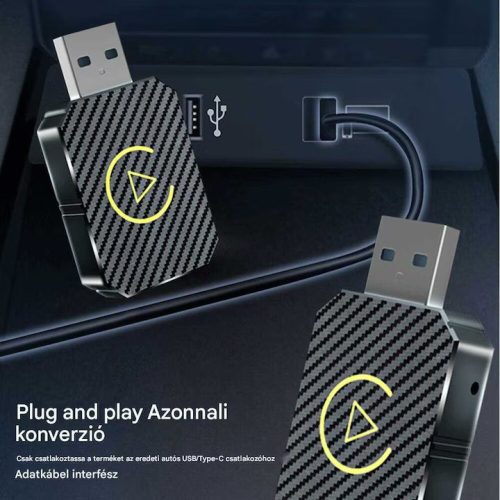 Vezeték Nélküli Autós Kapcsolat CarPlay & AndroidAuto alapú fejegységekhez, Bluetooth USB Adapter