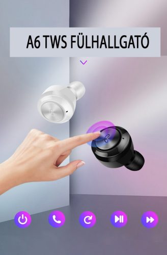 Ultra A6  vezetéknélküli fülhallgató - beépített powerbank, mikrofon