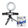 Selfi LED lámpa ajándék tripod állvánnyal  kábelbe épített távírányítóval