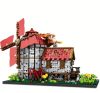 2296 db-os Középkori Szélmalom Építőjáték – Nagyméretű Épületmodell