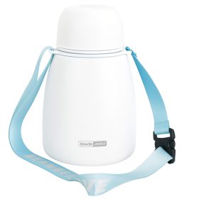   Bean Bean AnLove 950 ml-es szívószálas és kupakos rozsdamentes acél kulacs – fehér