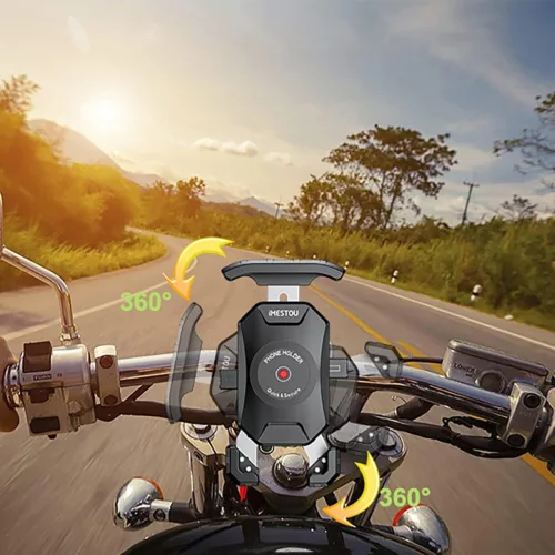 iMESTOU lopásbiztos motoros telefontartó – alumínium, 1" golyós rögzítéssel