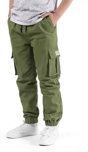 NATUST unisex cargo nadrág – pamut szabadidőnadrág gumis derékkal - (170–176 cm)