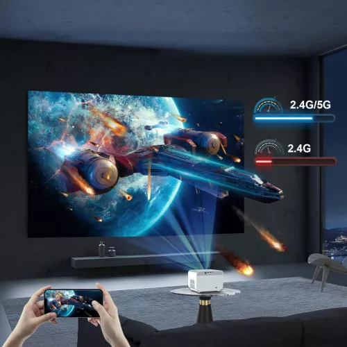 FunFlix A1 Okos Projektor – 1080P, 4K támogatás, Android TV, WiFi 6, Bluetooth 5.2