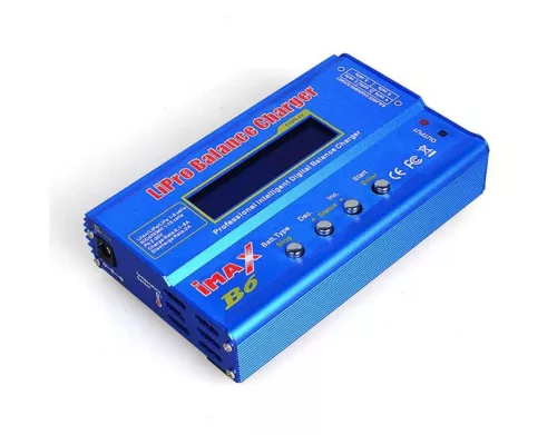 Lipo töltő 2s-6s Imax B6 akkumulátorokhoz Balance-Charger funkcióval, 1150 mAh, 80W, 6A, kék