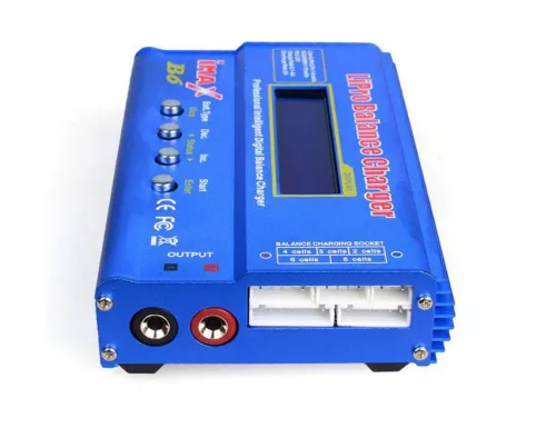 Lipo töltő 2s-6s Imax B6 akkumulátorokhoz Balance-Charger funkcióval, 1150 mAh, 80W, 6A, kék
