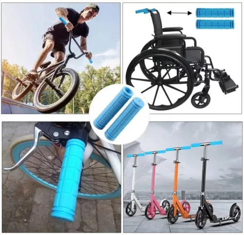 Égkék színű, csúszásmentes, puha gumis, ergonomikus markolat