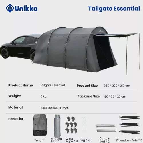 Unikka Tailgate Essential hátsó autósátor SUV járművekhez
