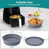 Szilikon Airfryer sütőkosár 2 darabos  – összecsukható, hőálló, szürke