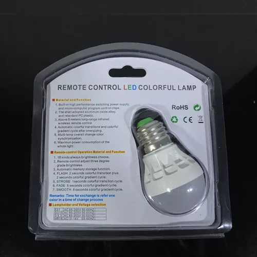 RGB led villanykörte távirányítóval