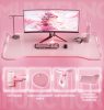 Dowinx RGB Gamer számítógépasztal, 160x60 cm, pink - Pohártartó, fejhallgató tartó, távirányító