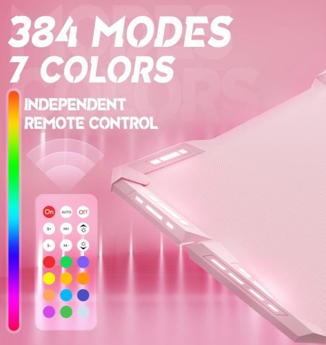 Dowinx RGB Gamer számítógépasztal, 160x60 cm, pink - Pohártartó, fejhallgató tartó, távirányító