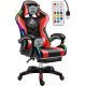 Likeregal 920 LED gamer szék lábtartóval piros masszázs funkcióval