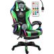 Likeregal 920 LED gamer szék lábtartóval zöld masszázs funkcióval