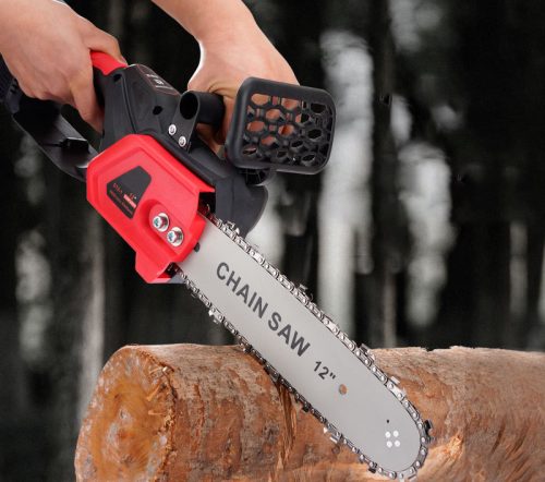 Mraw 300W akkumlátoros  láncfűrész 12" -es 48V, 3900mAh-os lítium akkumulátorral