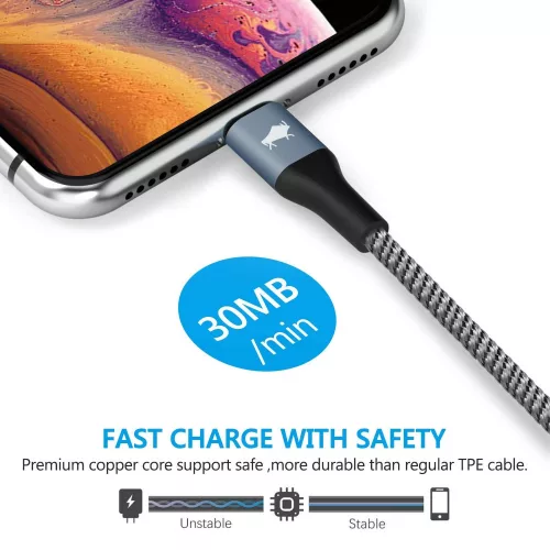 Amoner Lightning kábel 1,8 méter (iPhone-hoz)