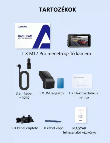 Azdome M17 fedélzeti kamera