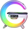 Multimédiás bluetooth hangszoró, vezeték nélküli töltőpad, ébreszőóra, RGB LED LÁMPA