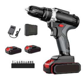   Akkumulátoros elektromos fúró és csavarhúzó készlet - 2 akkumulátorral és csavarfej szettel