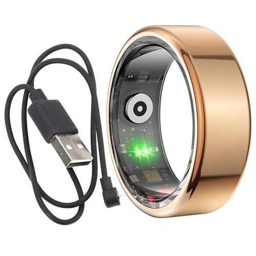 Okos Fitneszgyűrű - arany, 9-es méret,alvásfigyelő, kalóriaszámláló,vérnyomás-és véroxigénmérő