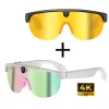 AI Okosszemüveg 8MP kamerával és open-ear hangzással – HD 1080p videó, valós idejű fordítás, cserélhető polarizált lencsék sporthoz és utazáshoz, pink